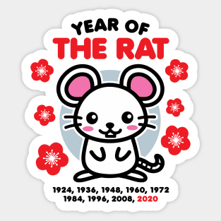 Year of the Rat 2020 Happy Chinese Zodiac New Year Kawaii Sticker